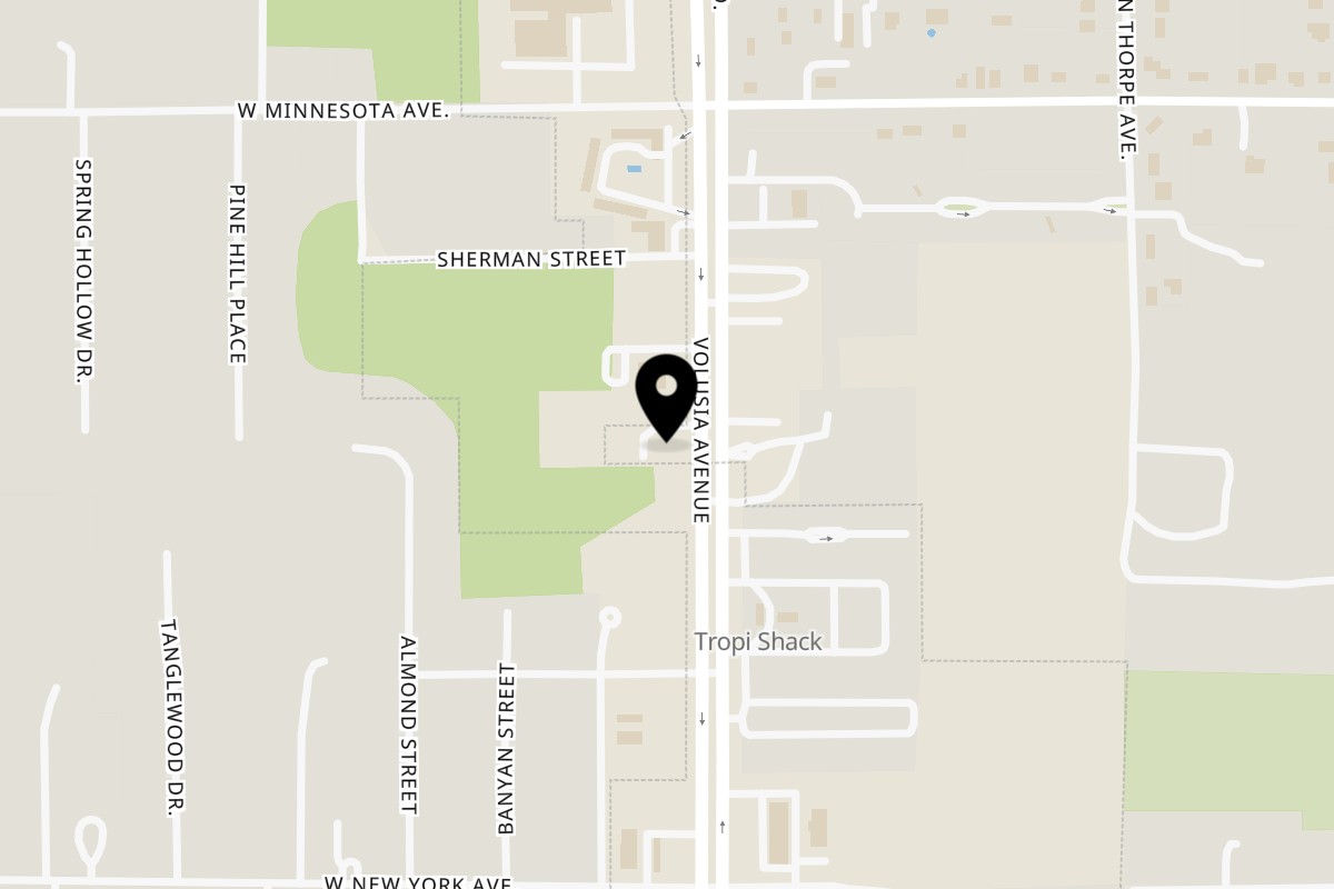 Map showing the location of Nice N Easy Oyster Bar & Grille on 2109 N Volusia Ave in Orange City